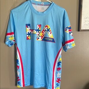 Light Blue Short Sleeve Puzzle Logo Tee